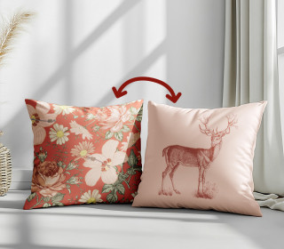 Genähtes Kissen inkl. Inlet - Waldtiere - Hirsch - Mein Hanseherz