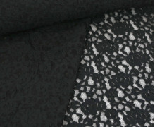 Spitze - Spitzenstoff - Blütenmuster - Elastisch - Schwarz