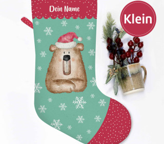 DIY-Nähset - Nikolaussocke - KLEIN - Softshell - Weihnachtsbär - Treeebird
