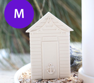 Silikon - Gießform - Beachhaus - Strandhaus - mit Wimpelkette - Anker - M - vielfältig nutzbar