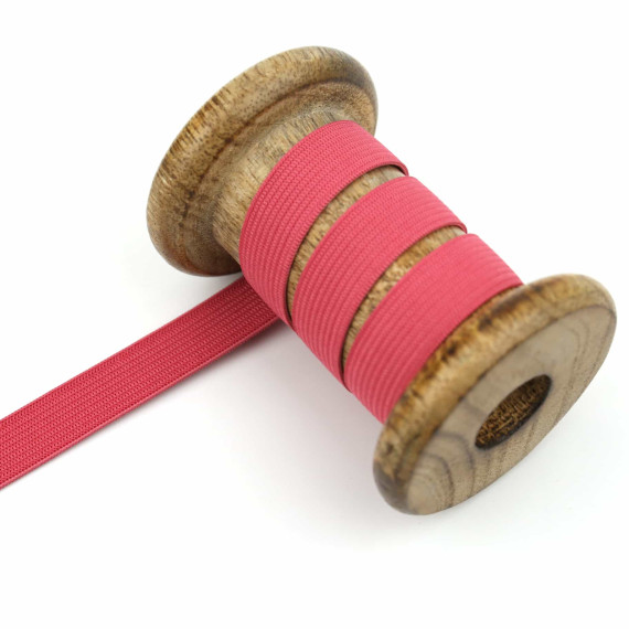 1 Meter Gummiband - Uni - 15mm - Erdbeerrot