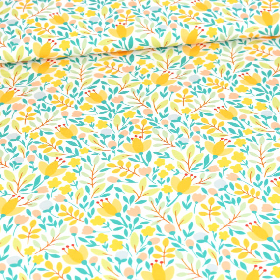 Sommersweat - Frohe Frühlingsblumen - Gelb - Weiß - Bio Qualität - abby and me
