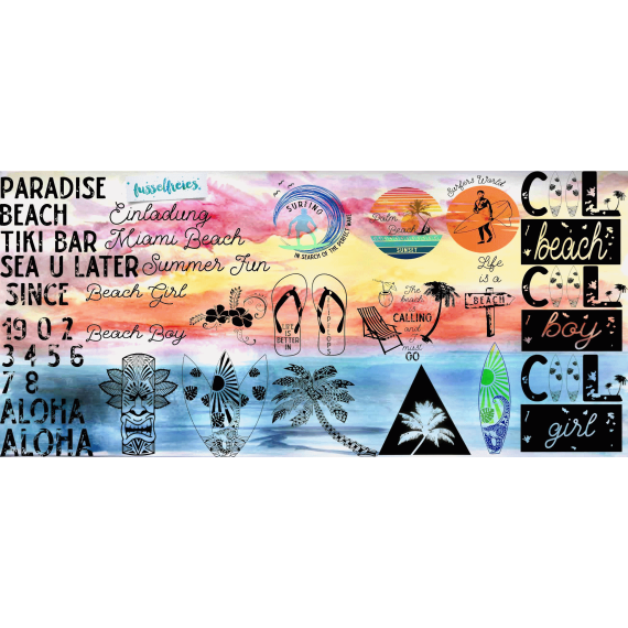 Plotterdatei - Serie Aloha Beach Fusselfreies
