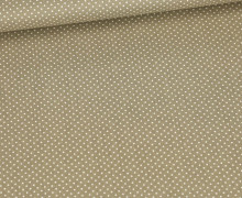 Bio Baumwolle - Webware - Popelin - Weiße Pünktchen - Bedruckt - Schilfgrün