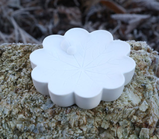 Silikon - Gießform - Teller in Blattform mit Marienkäfer - Dekoteller - Insektentränke - für den Garten - vielfältig nutzbar