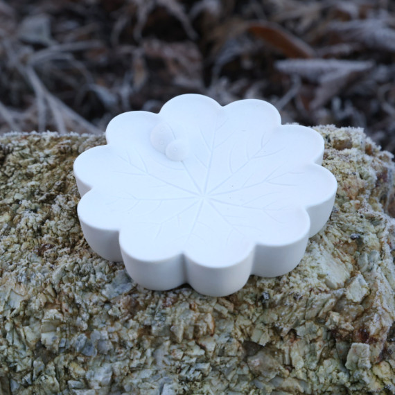 Silikon - Gießform - Teller in Blattform mit Marienkäfer - Dekoteller - Insektentränke - für den Garten - vielfältig nutzbar