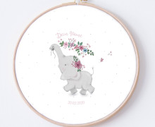 DIY Stickrahmen - Beautiful Summer - Ella - personalisiertes Stickrahmen Bild - Stickherz - zum Selbermachen