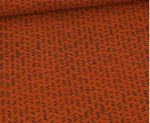Musselin - Muslin - Double Gauze - Kurze Striche - Rostorange