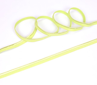 1 Meter elastisches Paspelband/Biesenband - Matt mit Glanzkante - Gelbgrün