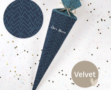 DIY-Nähset Schultüte - Gezackte Linien - Velvet - zum selber Nähen