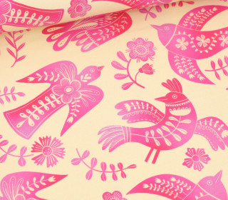 Bio-Sommersweat - French Terry - Southern Ease - Wild Chorus - Ecru/Fuchisa - Hamburger Liebe