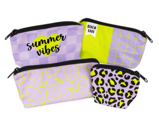 DIY-Nähset - Velvet - Knautschtaschen - 4 Täschchen - Neon Summer - studio.mARTinchen - abby and amy