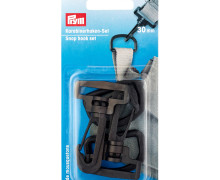 1 Karabinerhaken-Set - Taschenverschluss - Kunststoff - 30mm - Prym - Schwarz