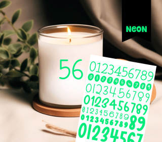 Neon Rub-On Sticker - Zahlen - Grün - Tante Henni Rubon - vielfältig nutzbar