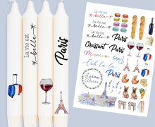 DIN A4 - Tattoofolie - Paris - für Kerzen / Keramik