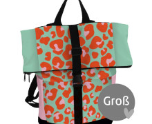DIY-Nähset - Rucksack - Nepal - Leo Love - Mint/Orange/Babyrosa - abby and amy