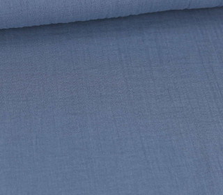 Musselin - Muslin - Double Gauze - Uni - Jeansblau - 125g - Schnuffeltuch - Windeltuch