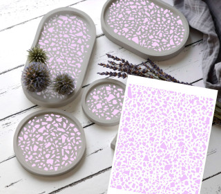 Rub-On Sticker - Terrazzo - Pastellflieder - studio.mARTinchen - Tante Henni Rubon - vielfältig nutzbar