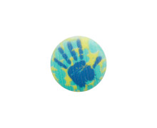 1 Polyesterknopf - Rund - 18mm - Öse - Kinder - Hand - Dunkelblau