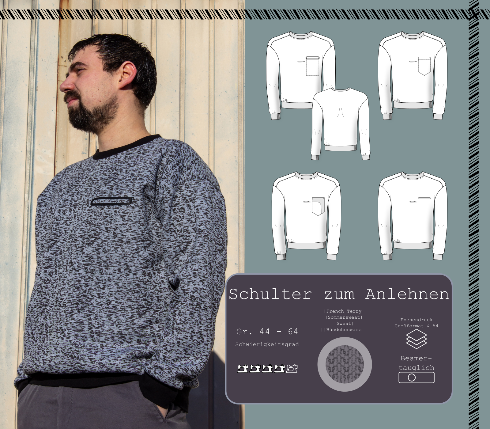 Sweater Schulter zum Anlehnen Gr. 44 - 64