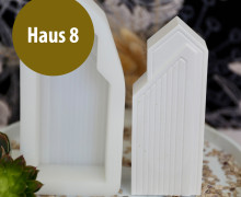 Silikon - Gießform - Häuser - Streifendesign - Dekohäuser - schmal - Haus 8 - vielfältig nutzbar