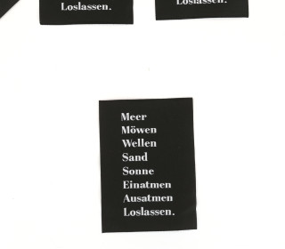1 Super BIG Label - Meer Möwen Wellen - Schwarz - Hamburger Liebe