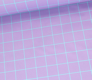 Kunstleder - Fashionstoff - Happy Collection - Karo - Cherry Picking - Flieder/Hellblau