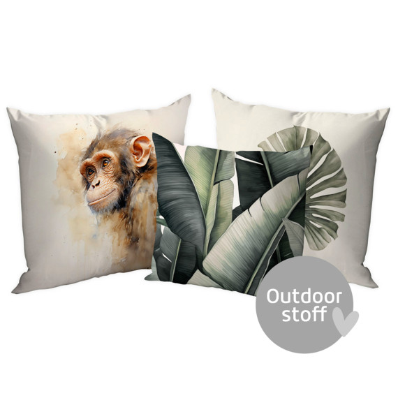 Kissenstoff - DIY - Kissen-Set - Tropical Jungle - Green - Outdoorstoff - abby and amy