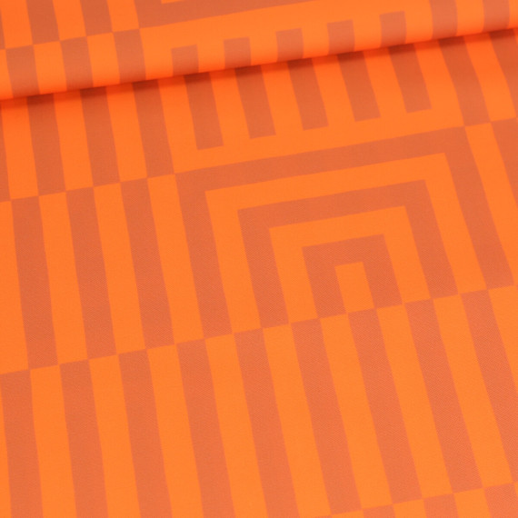 Outdoorstoff - frischer Frühling - Streifen - Orange/Rostorange - Sanne Paul - abby and amy