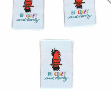 1 Label - BE CRAZY and lovely - Papagei - Hellblau - EMJO-DESIGN