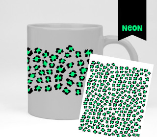 Neon Rub-On Sticker - Leo Muster - Mini - Grün - Tante Henni Rubon - vielfältig nutzbar