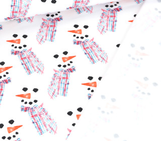 Leichter Kuschelsweat - Schneemänner - Weiß