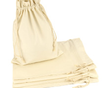 5er Set Blanko Geschenksäckchen aus hochwertiger Baumwolle - 30 x 40cm - Offwhite / Creme - Perfekt zum Bestempeln, Beplotten & Bedrucken
