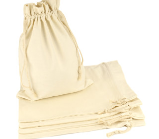 5er Set Blanko Geschenksäckchen aus hochwertiger Baumwolle - 30 x 40cm - Offwhite / Creme - Perfekt zum Bestempeln, Beplotten & Bedrucken