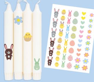 DIN A4 - Tattoofolie - Süße Osterparade - für Kerzen / Keramik