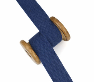 1m Weiches Gurtband - Uni - Baumwolle - 30mm - Stärke 2,0mm - Dunkelblau