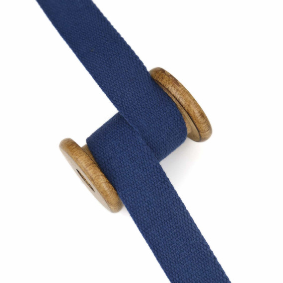1m Weiches Gurtband - Uni - Baumwolle - 30mm - Stärke 2,0mm - Dunkelblau