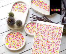 Neon Rub-On Sticker - Terrazzo - Mix - studio.mARTinchen - Tante Henni Rubon - vielfältig nutzbar