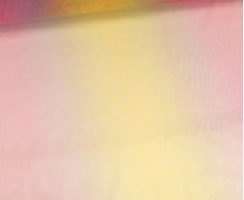 Feiner Tüllstoff - Weich - Verlauf - Regenbogen - Breite Streifen - Violett/Blau/Gelb