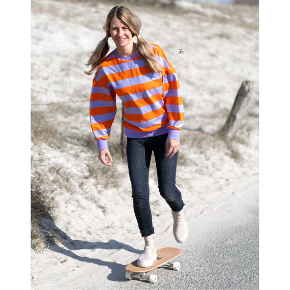 Sommersweat - Just Stripes! - Uni - Flieder