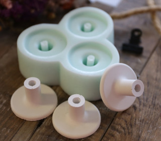 Silikon - Gießform - Stabhalterung - 3fach-Form - Fuß für Stäbe - vielfältig nutzbar