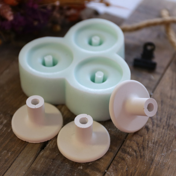 Silikon - Gießform - Stabhalterung - 3fach-Form - Fuß für Stäbe - vielfältig nutzbar