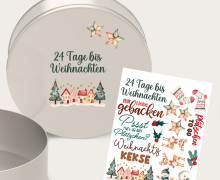 Rub-On Sticker - 24 Tage bis Weihnachten - für eine Keksdose - Tante Henni Rub-Ons - vielfältig nutzbar