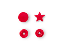 30 Nähfrei Druckknöpfe - Color Snaps - Stern - Kunststoff - Prym - Rot