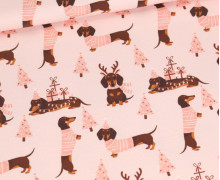 Sommersweat - Rosa Weihnachten - Dackel - Altrosa - Bio Qualität - abby and me