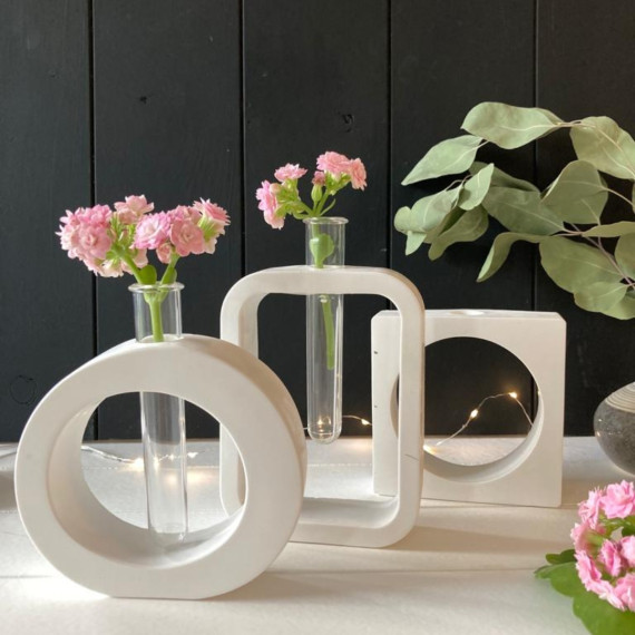 Silikon - Gießform - Reagenzglashalter - Vase / Kerzenhalter - Quadrat - 2 in 1 - vielfältig nutzbar