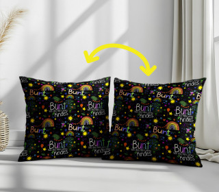 Genähtes Kissen inkl. Inlet - Bunt Wie Das Herz Eines Kindes - Schwarz - Frittendesign - Mein Hanseherz