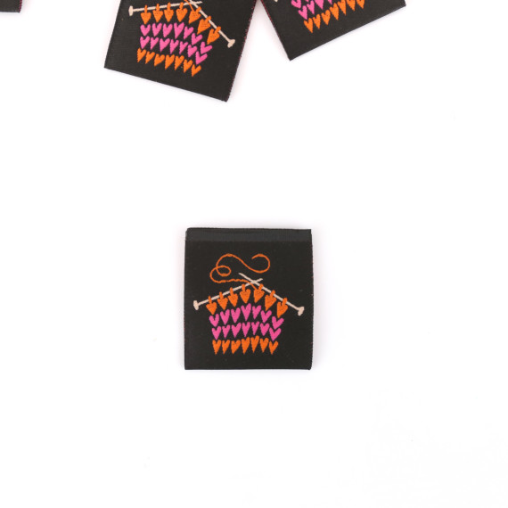 1 Label - Herzgestricktes - Schwarz - Hamburger Liebe