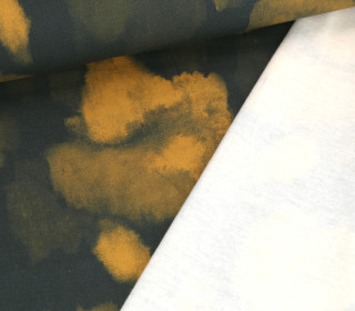 Leichter Kuschelsweat - Aquarell - Schwarzblau/Dunkelgelb