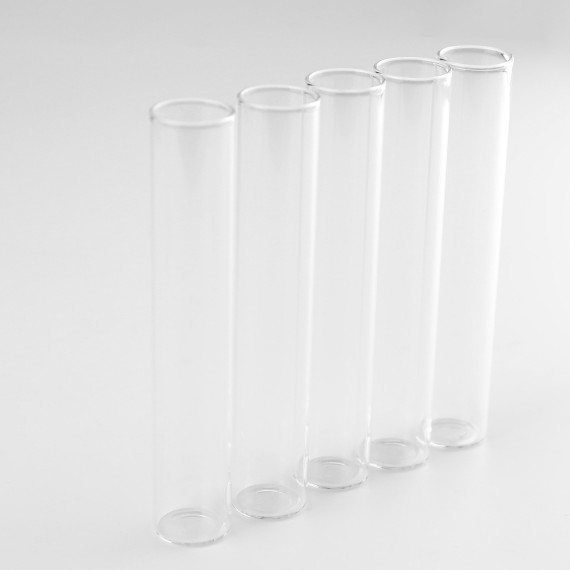5 Reagenzgläser mit Flachboden - 2,0cm Ø x 11,0cm - z.B. als Vase für Reagenzglashalter - vielfältig nutzbar